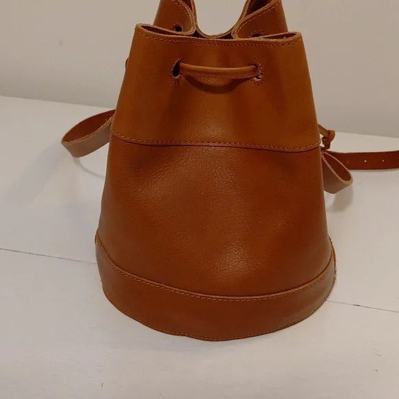Genuine Leather Bucket Bag Purse - Picture 2 of 7